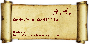 András Adélia névjegykártya
